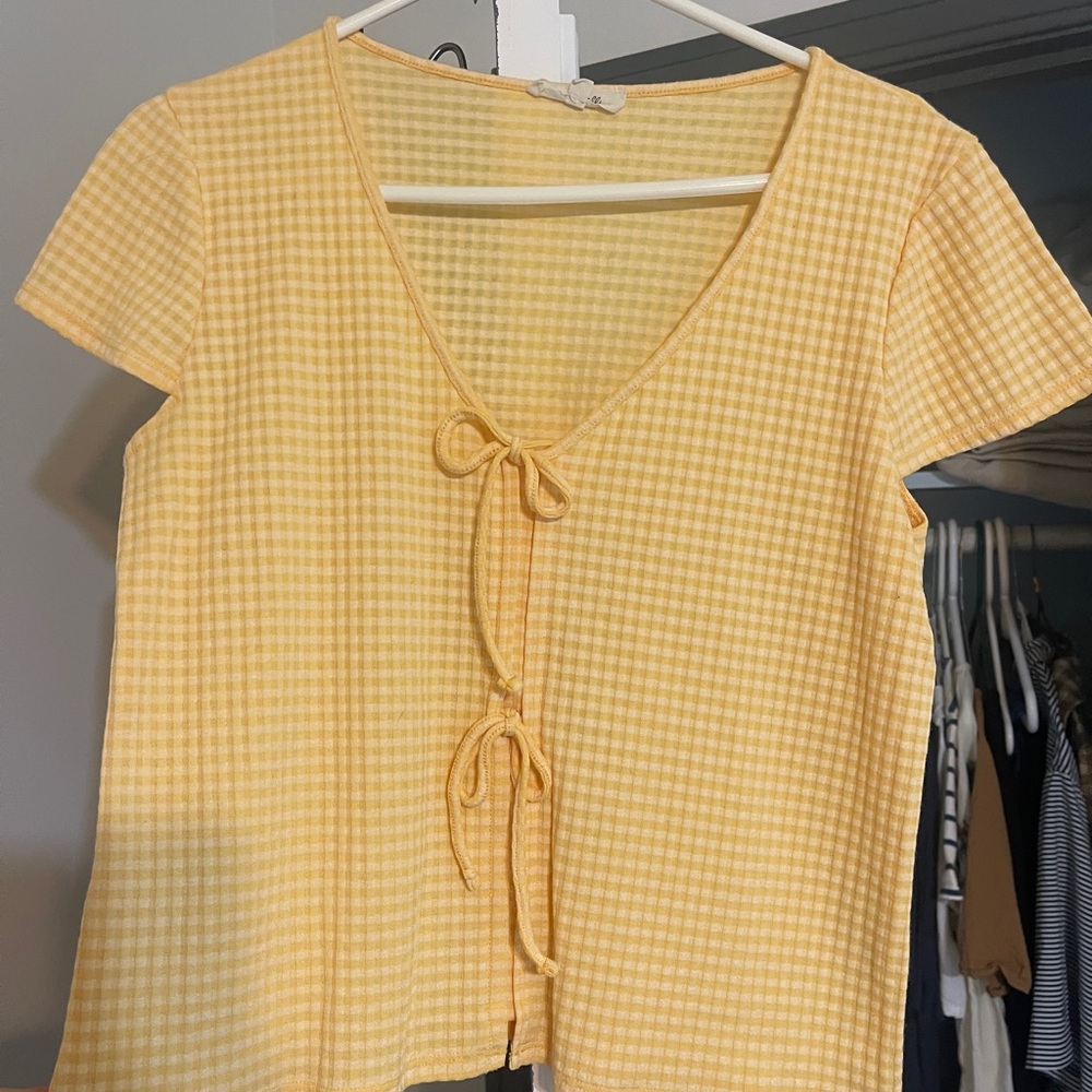 Madewell  Gingham Tie-Front Top